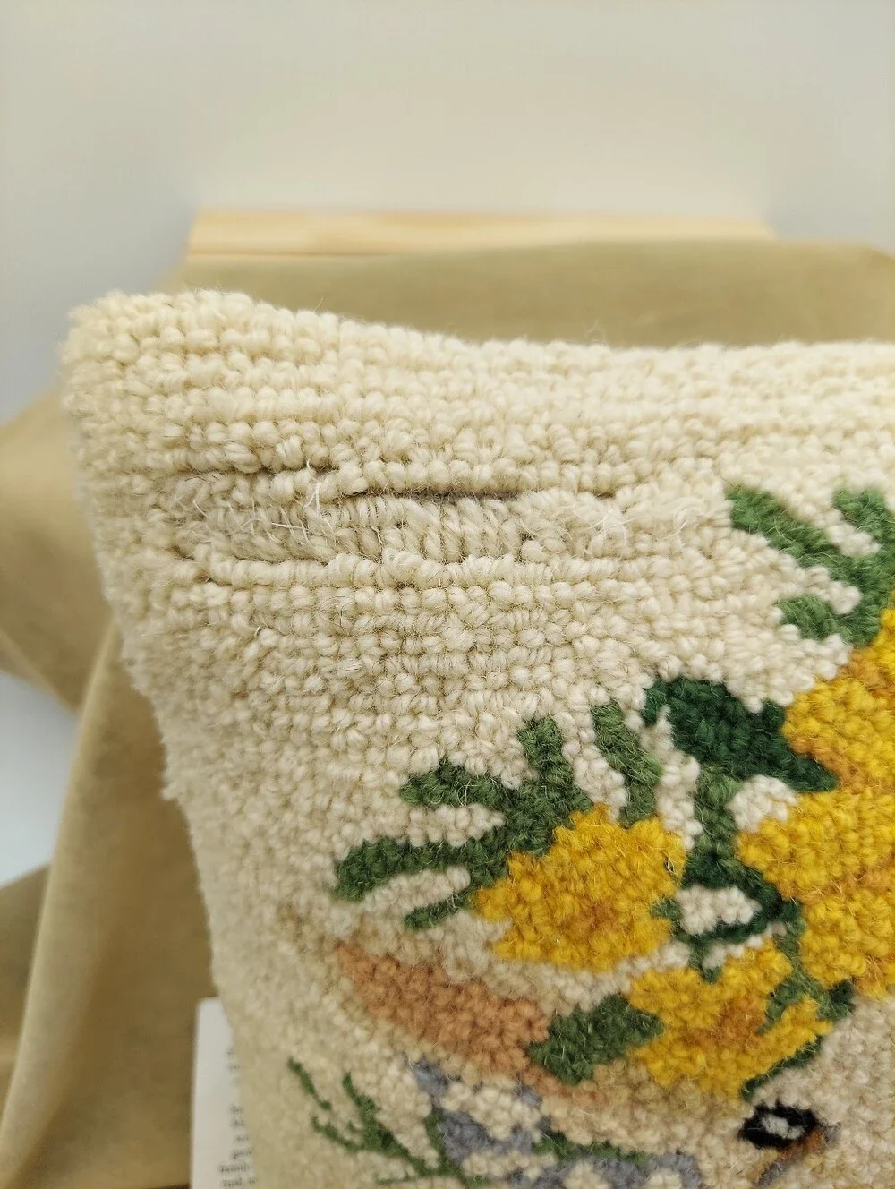 Peking Handicraft Mary Lake Spring Sheep Poly Filled Hook Pillow, 14-inch Square